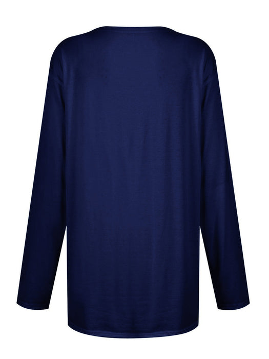 Full Size Pocketed Round Neck Long Sleeve T-Shirt