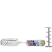 Bids.com 8.79 Carat Genuine Multi Stones .925 Sterling Silver Earrings Earrings