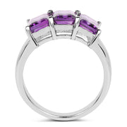 Bids.com 2.85 Carat Genuine Amethyst .925 Sterling Silver Ring Rings