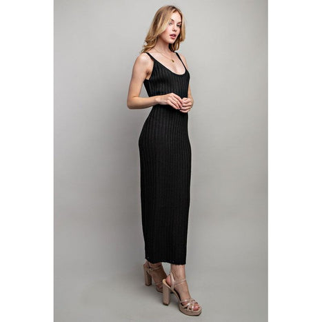 RIBBED-KNIT MAXI DRESS