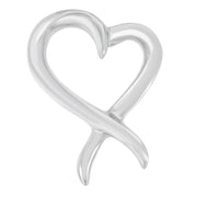 Bids.com .925 Sterling Silver Open Heart-Shaped Awareness Ribbon Pendant Necklace Necklaces