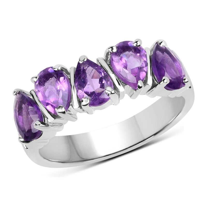Bids.com 1.85 Carat Genuine Amethyst .925 Sterling Silver Ring Rings