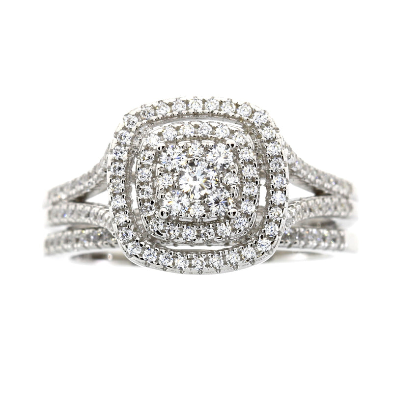 Bids.com Cubic Zirconium CZ SS Bridal Sterling Silver Rings
