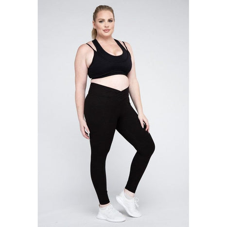 Plus Size V Waist Full Length Leggings