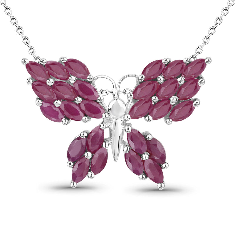 Bids.com 3.12 Carat Genuine Ruby .925 Sterling Silver Pendant Pendants