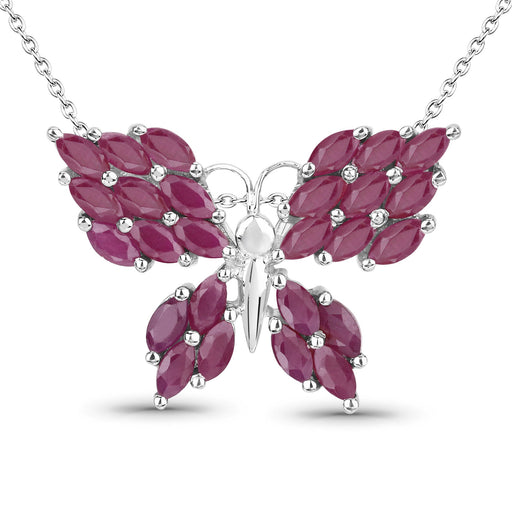 Bids.com 3.12 Carat Genuine Ruby .925 Sterling Silver Pendant Pendants