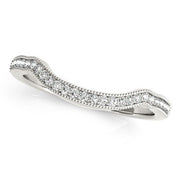 Bids.com 14k White Gold Curvy Style Pave Set Diamond Wedding Band (1/6 cttw) Rings