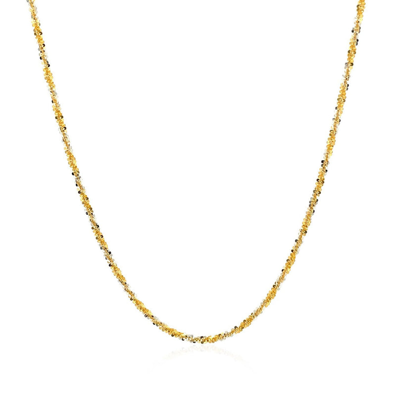 Bids.com 14k White and Yellow Gold Two Tone Sparkle Chain 1.5mm Necklaces