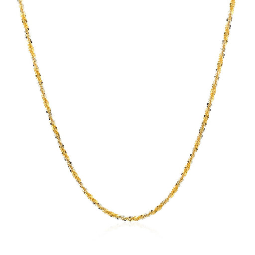 Bids.com 14k White and Yellow Gold Two Tone Sparkle Chain 1.5mm Necklaces