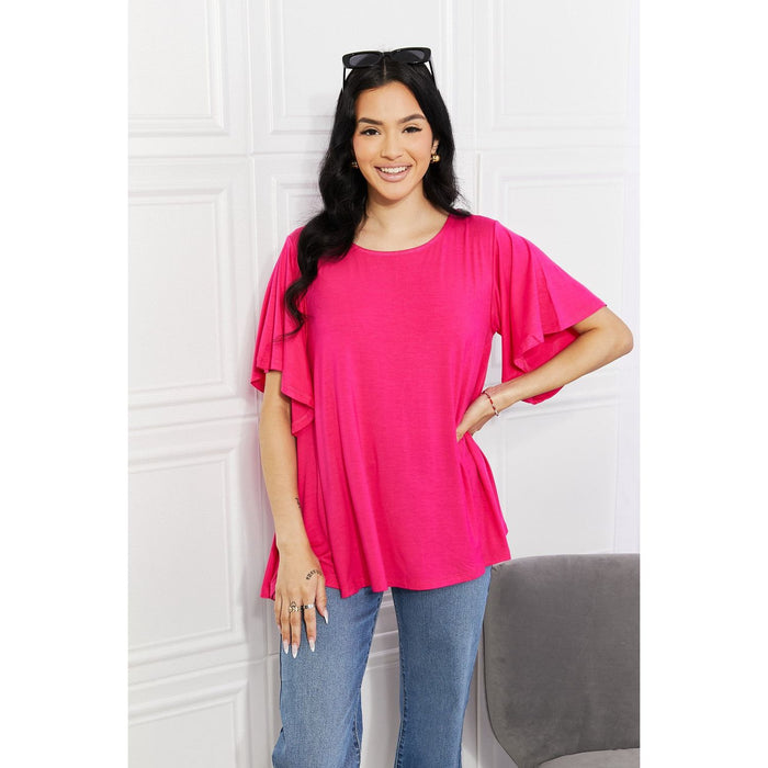 Yelete More Than Words Flutter Sleeve Top