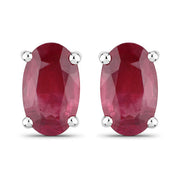 Bids.com 0.54 Carat Genuine Ruby 14K White Gold Earrings Earrings