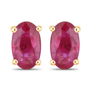 Bids.com 0.54 Carat Genuine Ruby 14K Yellow Gold Earrings Earrings