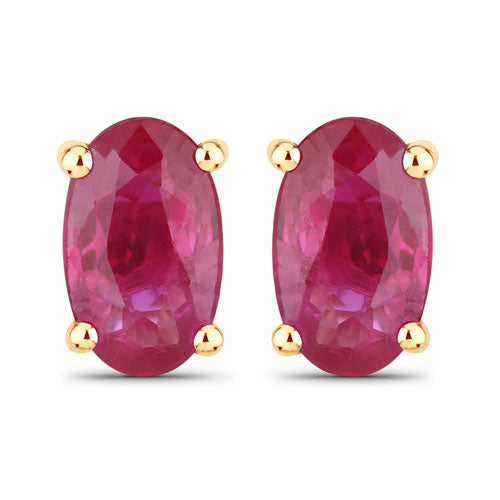 Bids.com 0.54 Carat Genuine Ruby 14K Yellow Gold Earrings Earrings