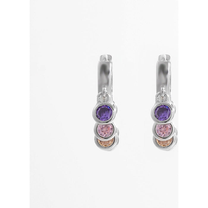 Zircon 925 Sterling Silver Huggie Earrings