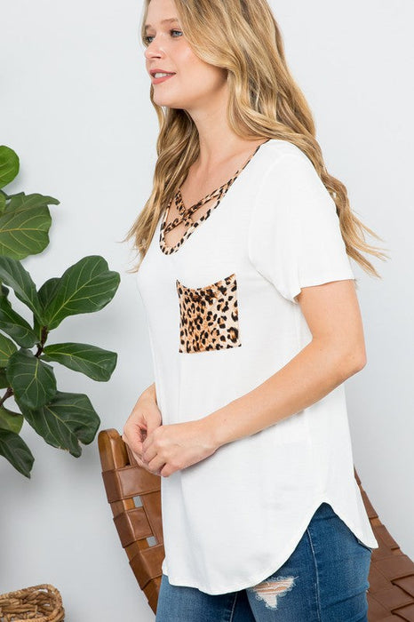 Animal Print Basic Top