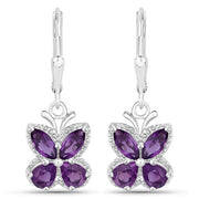 Bids.com 2.12 Carat Genuine Amethyst .925 Sterling Silver Earrings Earrings