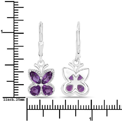 Bids.com 2.12 Carat Genuine Amethyst .925 Sterling Silver Earrings Earrings