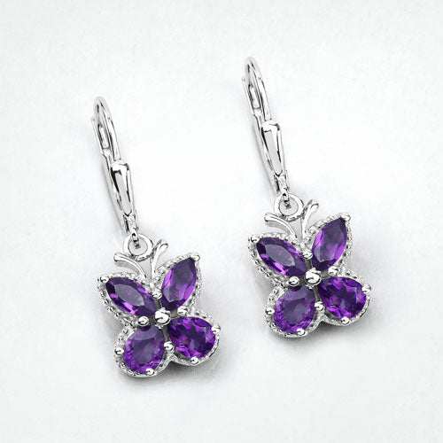 Bids.com 2.12 Carat Genuine Amethyst .925 Sterling Silver Earrings Earrings