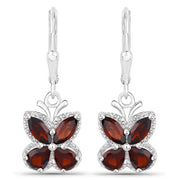 Bids.com 2.60 Carat Genuine Garnet .925 Sterling Silver Earrings Earrings