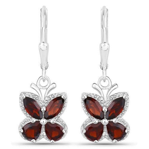 Bids.com 2.60 Carat Genuine Garnet .925 Sterling Silver Earrings Earrings