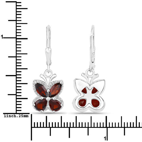 Bids.com 2.60 Carat Genuine Garnet .925 Sterling Silver Earrings Earrings