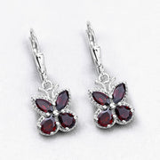 Bids.com 2.60 Carat Genuine Garnet .925 Sterling Silver Earrings Earrings