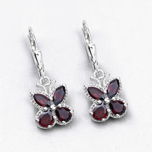 Bids.com 2.60 Carat Genuine Garnet .925 Sterling Silver Earrings Earrings