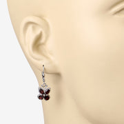 Bids.com 2.60 Carat Genuine Garnet .925 Sterling Silver Earrings Earrings