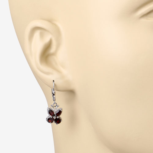 Bids.com 2.60 Carat Genuine Garnet .925 Sterling Silver Earrings Earrings