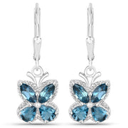 Bids.com 2.32 Carat Genuine London Blue Topaz .925 Sterling Silver Earrings Earrings