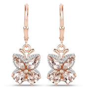 Bids.com 18K Rose Gold Plated 1.88 Carat Genuine Morganite .925 Sterling Silver Earrings Earrings