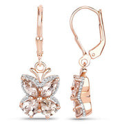 Bids.com 18K Rose Gold Plated 1.88 Carat Genuine Morganite .925 Sterling Silver Earrings Earrings