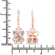 Bids.com 18K Rose Gold Plated 1.88 Carat Genuine Morganite .925 Sterling Silver Earrings Earrings