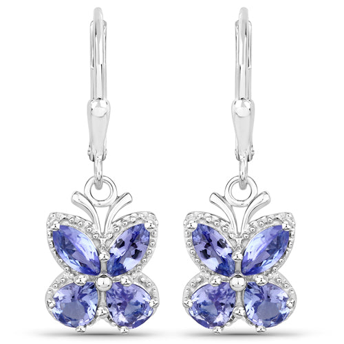 Bids.com 2.08 Carat Genuine Tanzanite .925 Sterling Silver Earrings Earrings