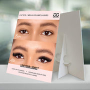 GladGirl Cat Eye Mega Volume Eyelash Extension Counter Card Marketing