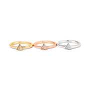 Bids.com 14K Tri Color Gold 1/3 Cttw Diamond Pyramid Stackable Band Ring Set (G-H Color, SI1-SI2 Clarity) - Size 7 Rings