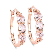 Bids.com 1.63 Carat Genuine Morganite and White Diamond .925 Sterling Silver Earrings Earrings White Smoke Default Title