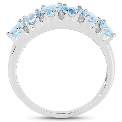 Bids.com 1.68 Carat Genuine Swiss Blue Topaz .925 Sterling Silver Ring Rings