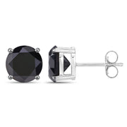 Bids.com 4.25 Carat Genuine Black Diamond 14K White Gold Earrings Earrings