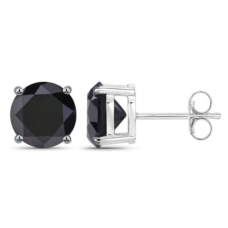 Bids.com 4.25 Carat Genuine Black Diamond 14K White Gold Earrings Earrings
