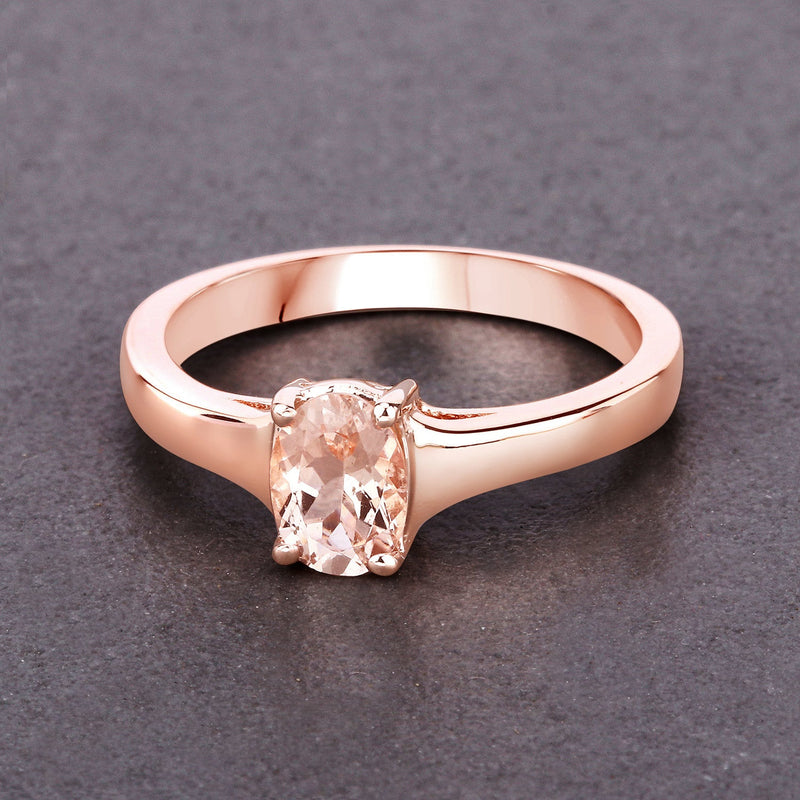 Bids.com 0.70 Carat Genuine Morganite .925 Sterling Silver Ring Rings