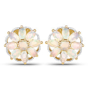 Bids.com 14K Yellow Gold Plated 2.70 Carat Genuine Ethiopian Opal .925 Sterling Silver Earrings Earrings