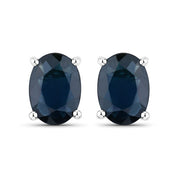 Bids.com 1.90 Carat Genuine Blue Sapphire 10K White Gold Earrings Earrings