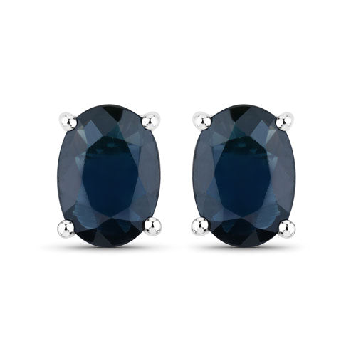 Bids.com 1.90 Carat Genuine Blue Sapphire 10K White Gold Earrings Earrings