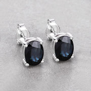 Bids.com 1.90 Carat Genuine Blue Sapphire 10K White Gold Earrings Earrings