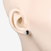 Bids.com 1.90 Carat Genuine Blue Sapphire 10K White Gold Earrings Earrings