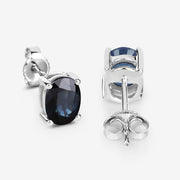 Bids.com 1.90 Carat Genuine Blue Sapphire 10K White Gold Earrings Earrings