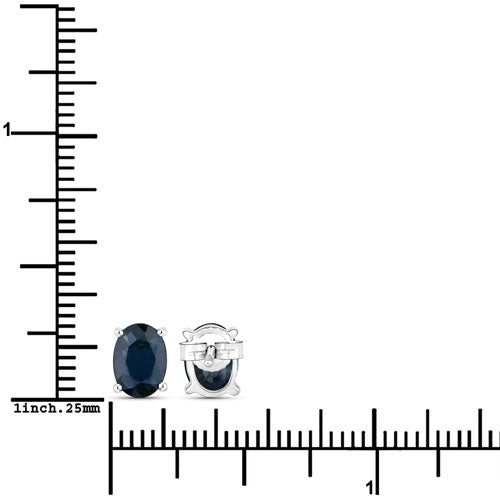 Bids.com 1.90 Carat Genuine Blue Sapphire 10K White Gold Earrings Earrings