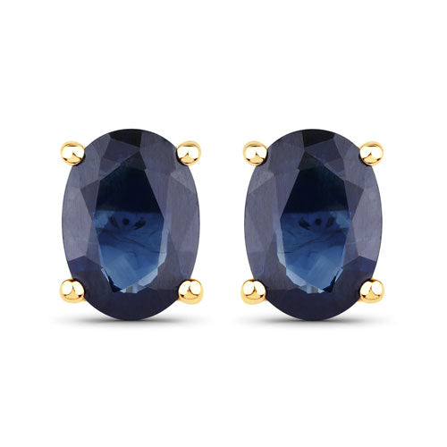 Bids.com 1.90 Carat Genuine Blue Sapphire 10K Yellow Gold Earrings Earrings