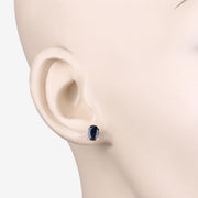 Bids.com 1.90 Carat Genuine Blue Sapphire 10K Yellow Gold Earrings Earrings